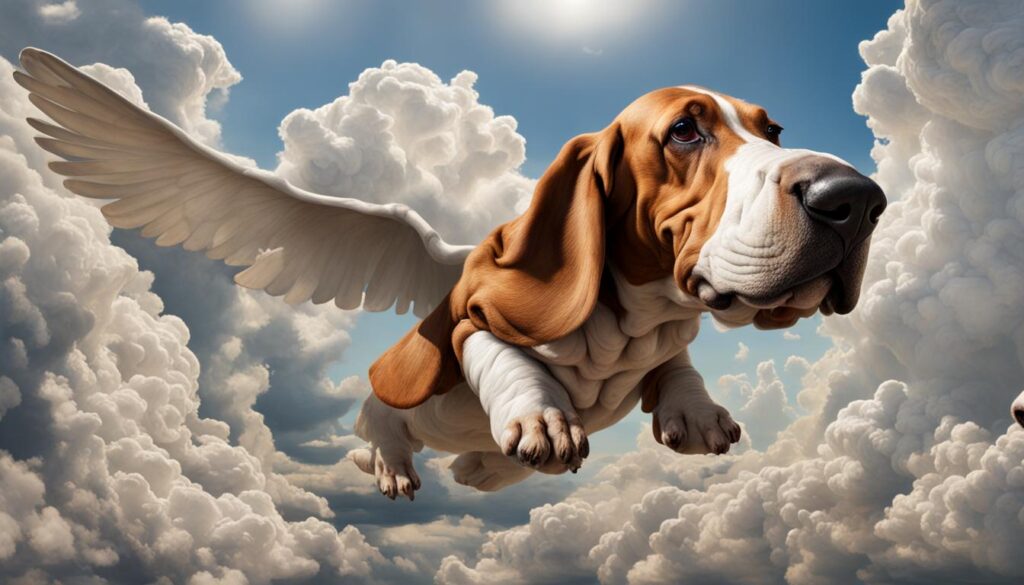 A winged basset hound. Because inspiration can come from anywhere.