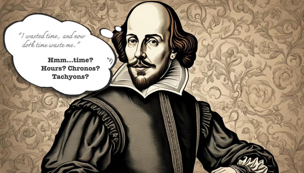 Shakespeare contemplate time...and word choice.