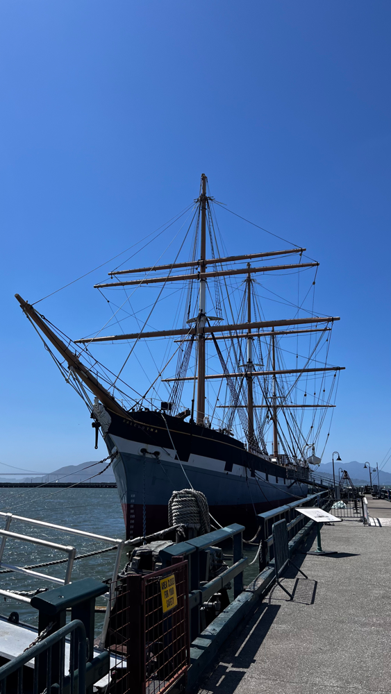 The Balclutha, a 19th century sailing vessel.