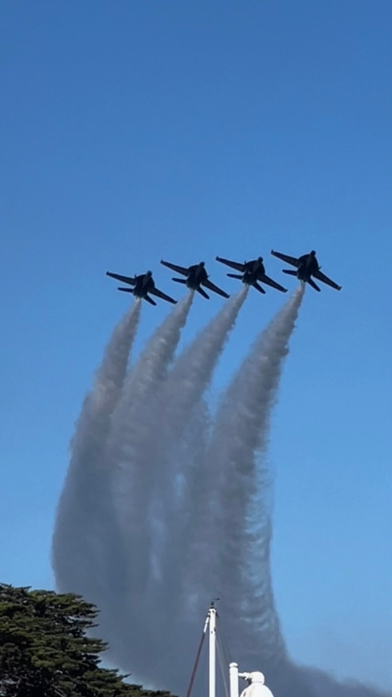 The Blue Angels in flight during San Francisco Fleet Week.