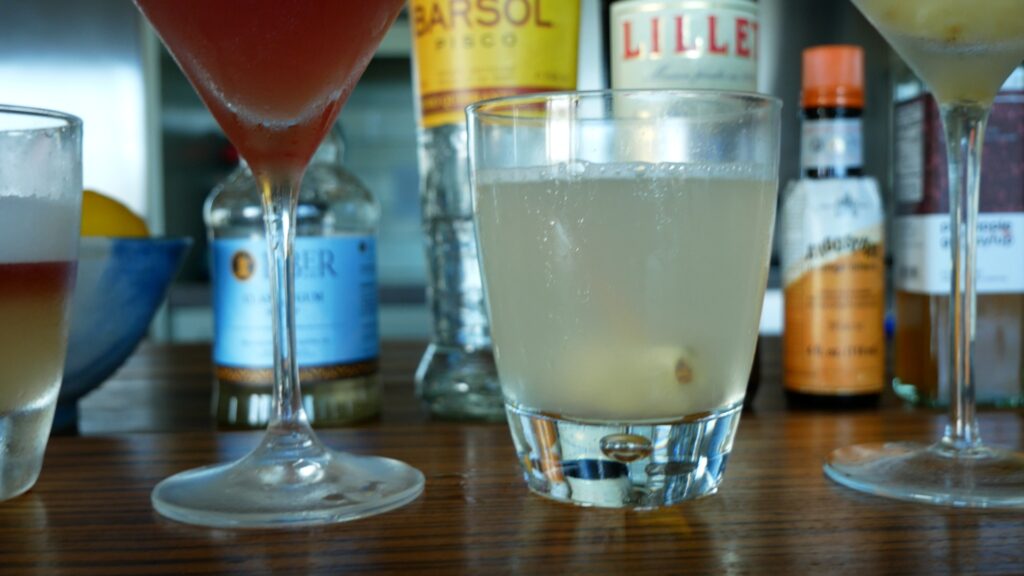 A greenish cocktail.