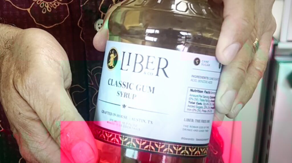 A bottle of Liber classic gum syrup.