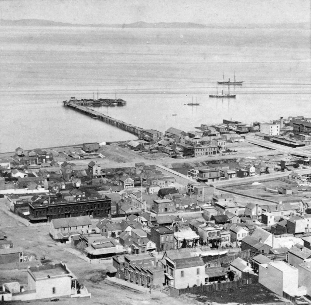 A long pier extends from San Francisco into the Bay.